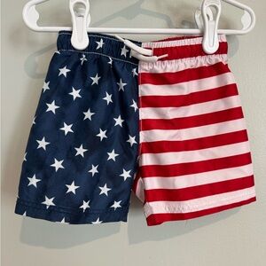 18-24M Patriotic Stars and Stripes Swim Trunks